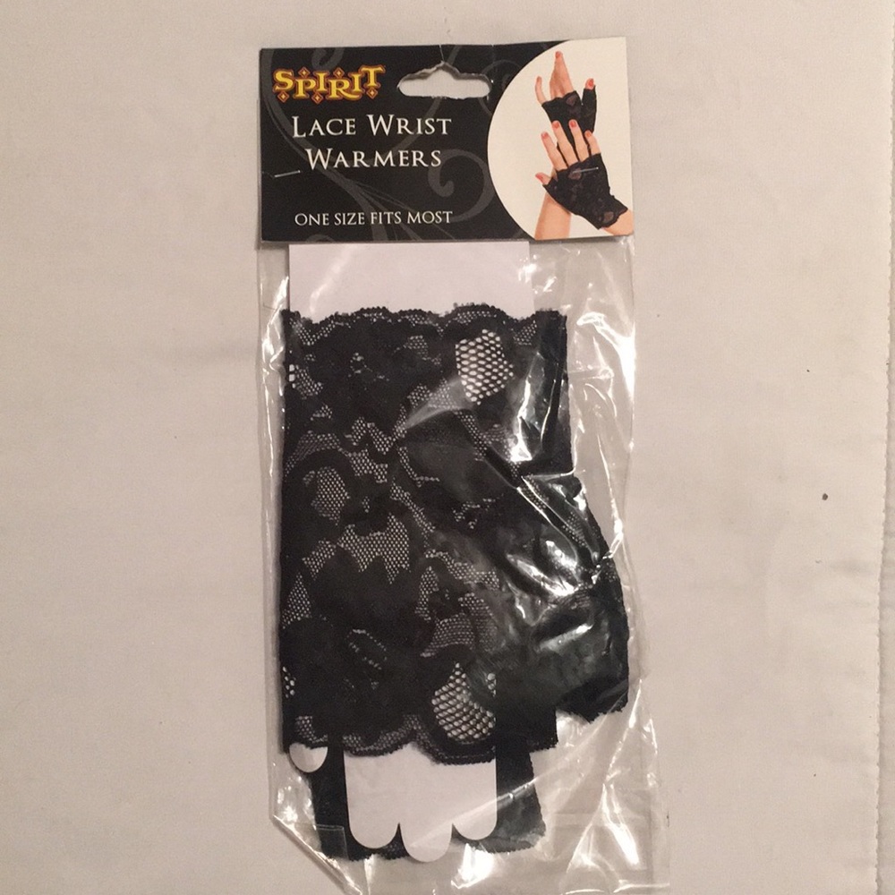 Black lace wrist warmers